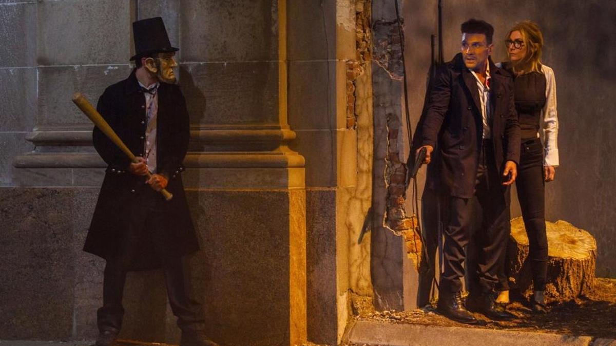 Frank Grillo and Elizabeth Mitchell in “The Purge: Election Year.”