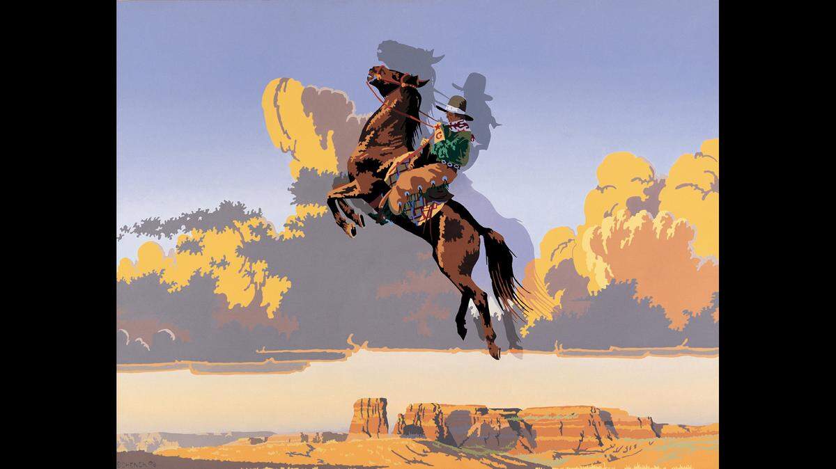 Cowgirl Over Kachina Mesa
