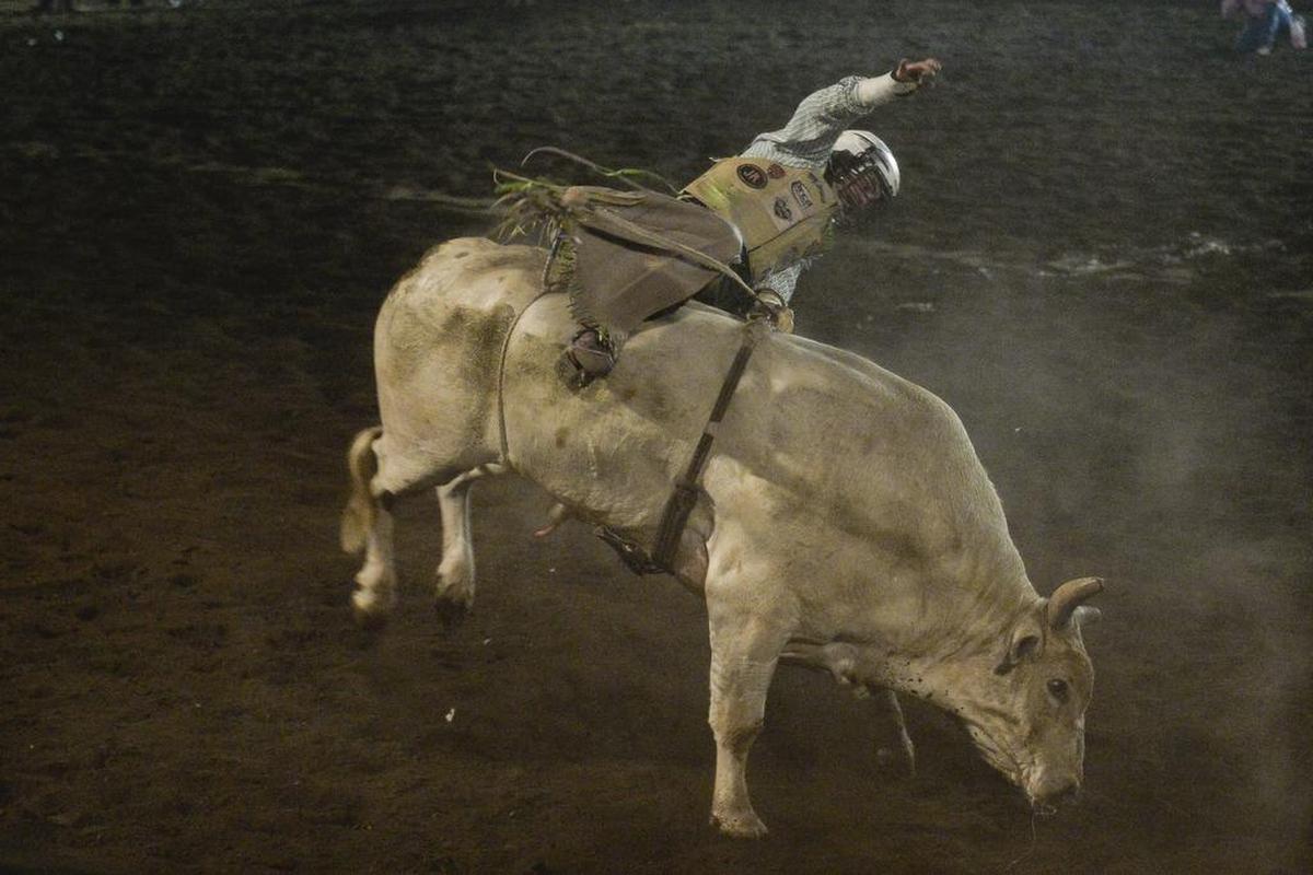 Some of the top cowboys will compete in bull riding, bareback riding, saddle bronc riding, tie-down roping, steer wrestling and team roping at 7 p.m. Tuesday and Wednesday, Aug. 13-14, at the Northwest Washington Fair in Lynden. Event tickets are required in addition to gate tickets for the rodeo,