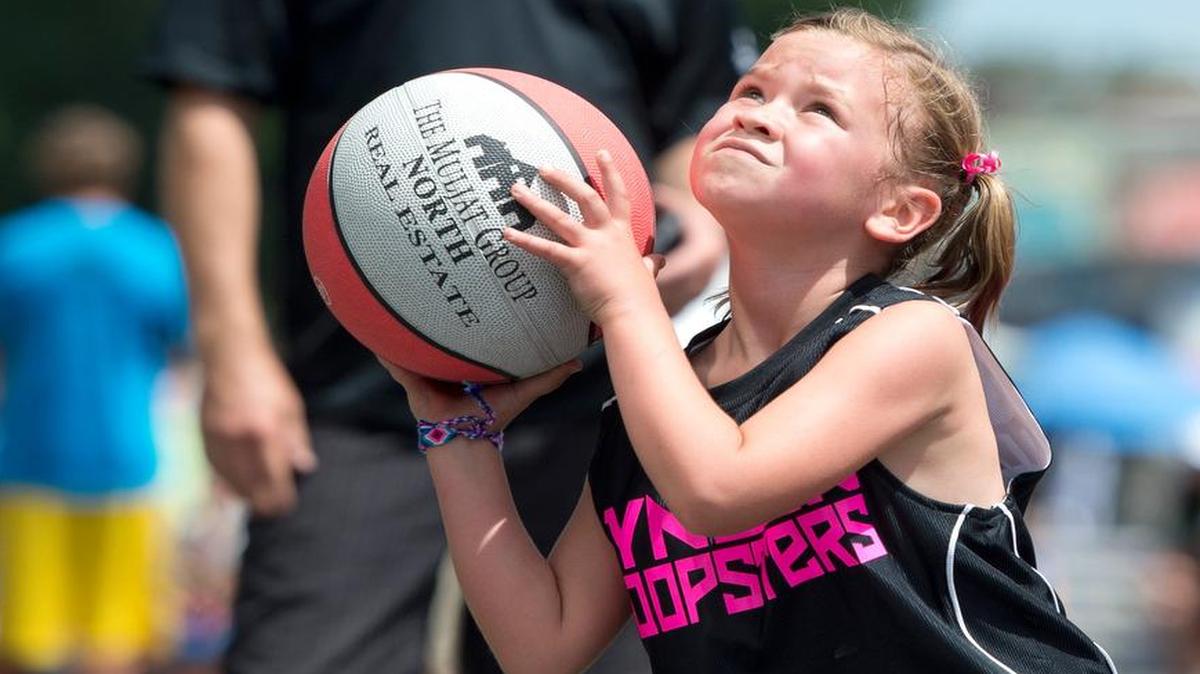 
Addison Messing shoots the ball at the 2014 Raspberry Festival’s Curt Maberry Memorial Classic 3-on-3 Tournament. This year’s event is July 17-18 in Lynden. 
