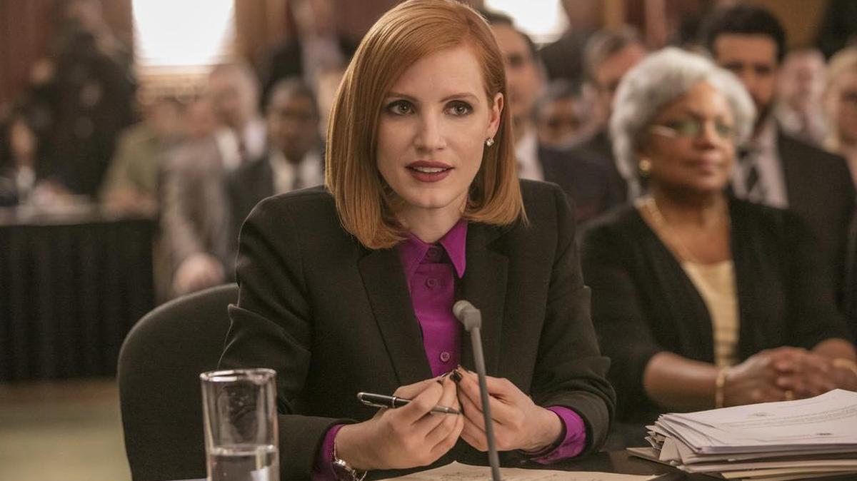 Jessica Chastain plays high-powered Washington lobbyist Elizabeth Sloane in “Miss Sloane.”