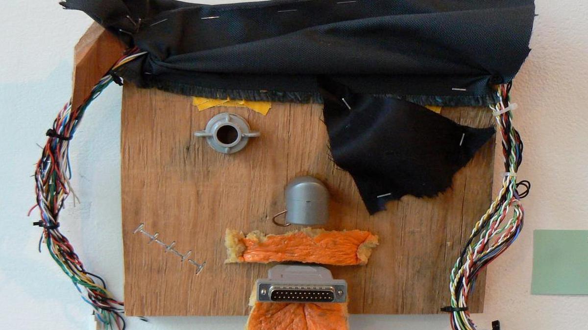 
Artist Thor Myre will show how art can be made from trash and recycled or “found” materials, such as the pirate image.
