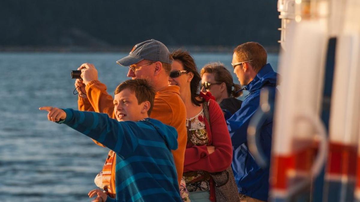 Passengers see the Bellingham waterfront during a History Sunset Cruise in 2014.