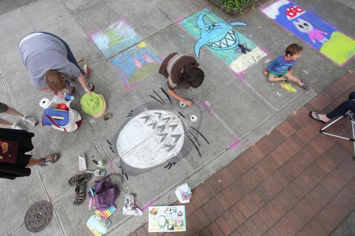 A scene from the chalk art festival in 2010.