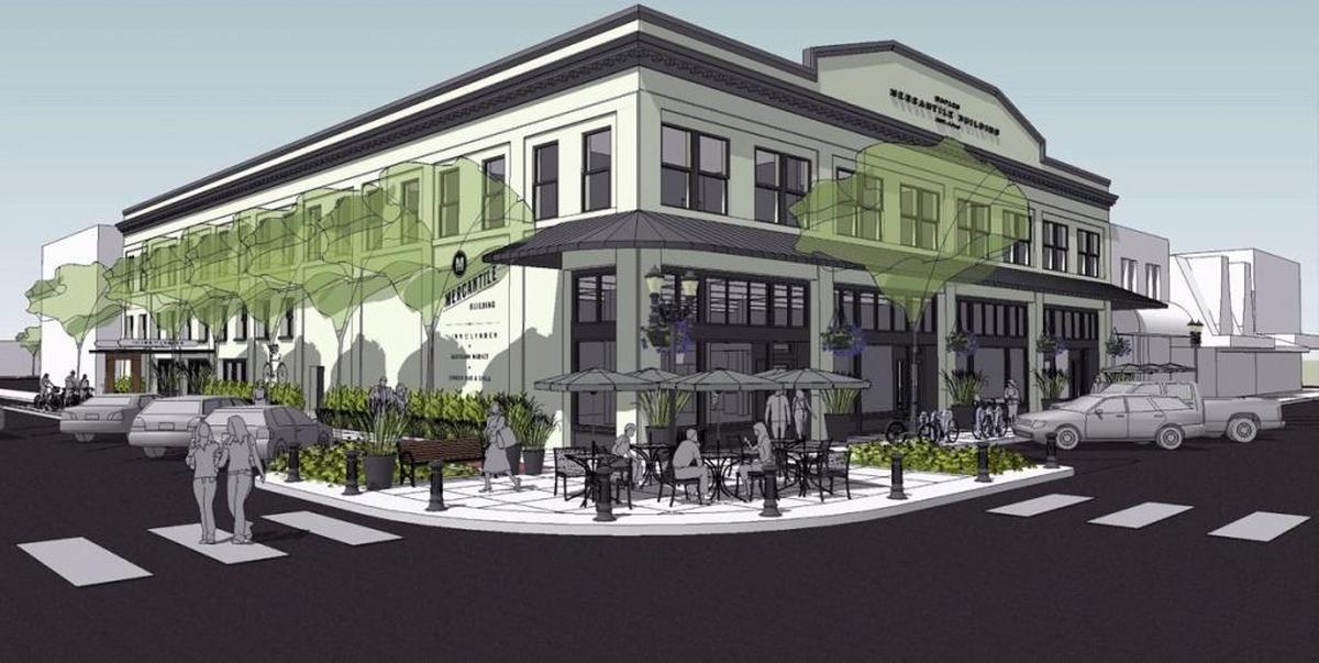 A rendering oif the new Waples Mercantile Building in Lynden.