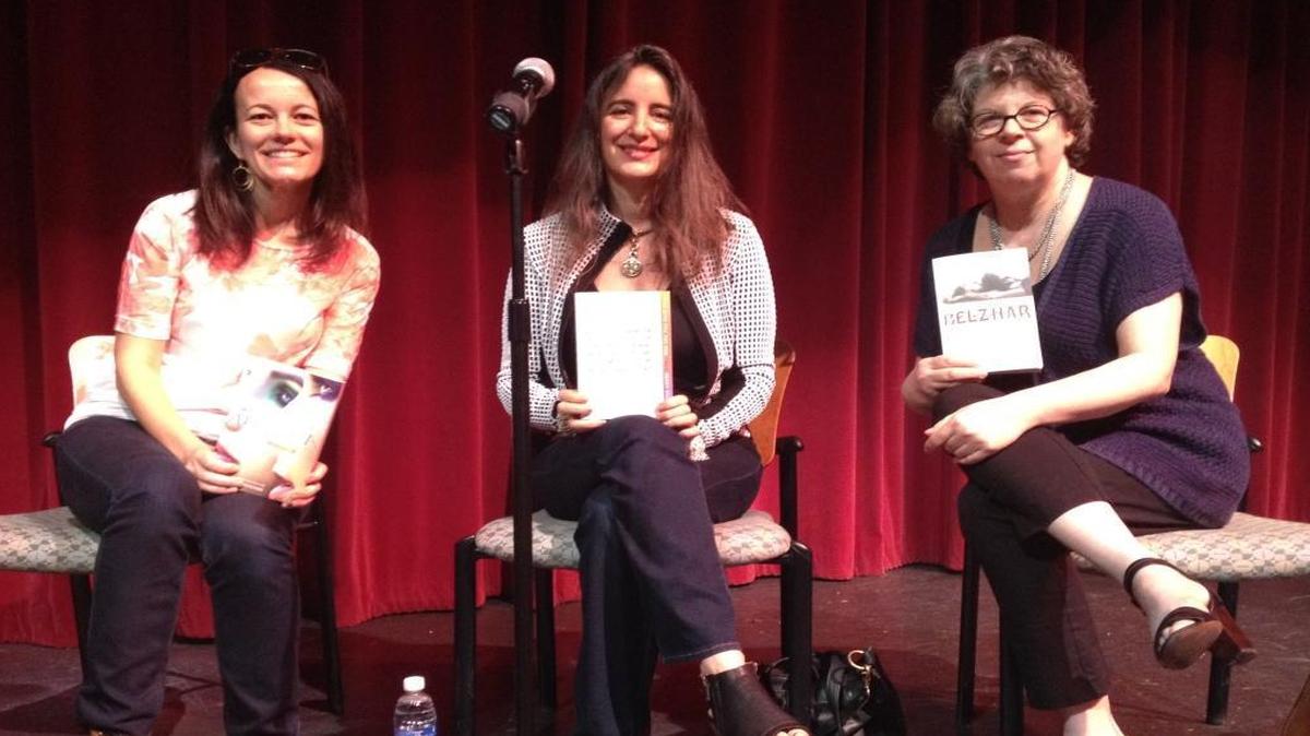 Ally Condie, Jandy Nelson and Meg Wolitzer are shown Monday, Nov. 2, at Books & Books in Coral Gables, Florida.