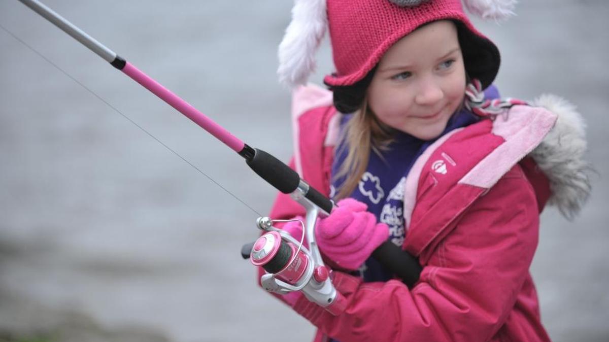 A child enjoys the opening day of fishing season at Lake Padden in 2013.