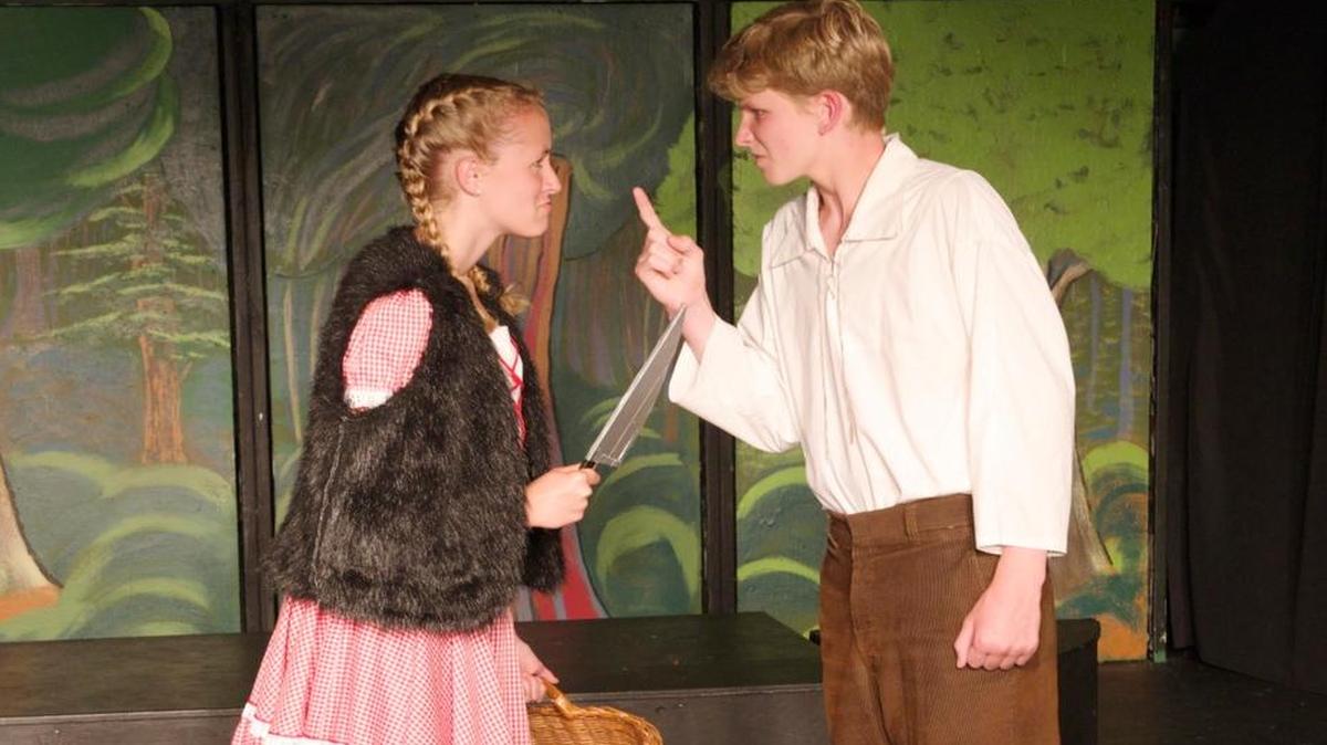 
Elsie Dank is Little Red and Colin Glaze is Jack in BAAY’s production of “Into the Woods,” onstage Sept. 11 at Mount Baker Theatre.
