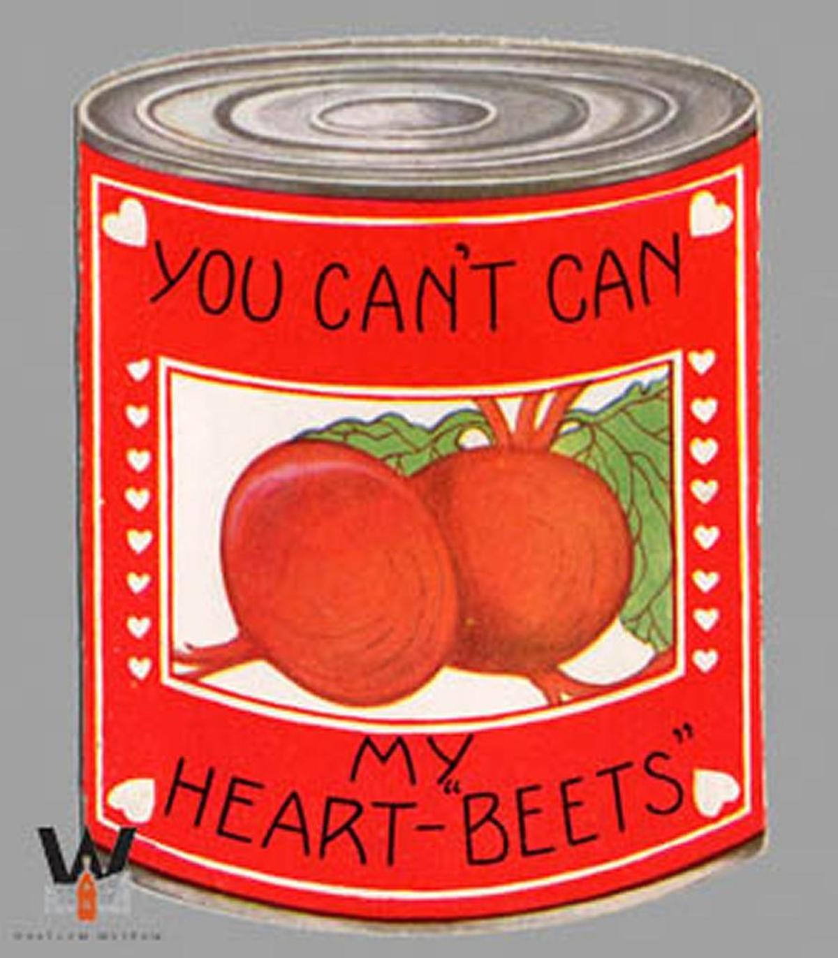 This beetroot Valentine card is part of the collection at the Whatcom Museum and was a gift of Alice Lehnhoff.