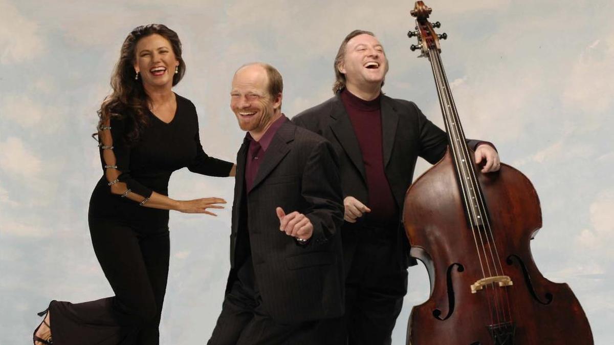 
Seattle vocalist Trish Hatley performs jazz interpretations of pop tunes with pianist Hans Brehmer, center, and bassist Phil Demaree on June 13 at the Sudden Valley Dance Barn.
