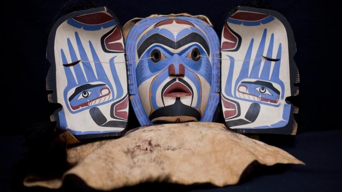 Tsonokwa transformation masks made by artist Scott Jensen are part of the Whatcom Museum education collection.