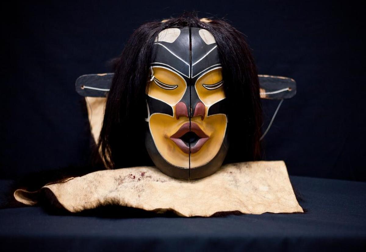 Tsonokwa transformation masks made by artist Scott Jensen are part of the Whatcom Museum education collection.