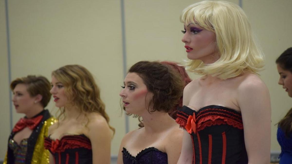 The cast of Skagit County’s Theater Arts Guild rehearses for its production of “Richard O’Brien’s The Rocky Horror Show.”