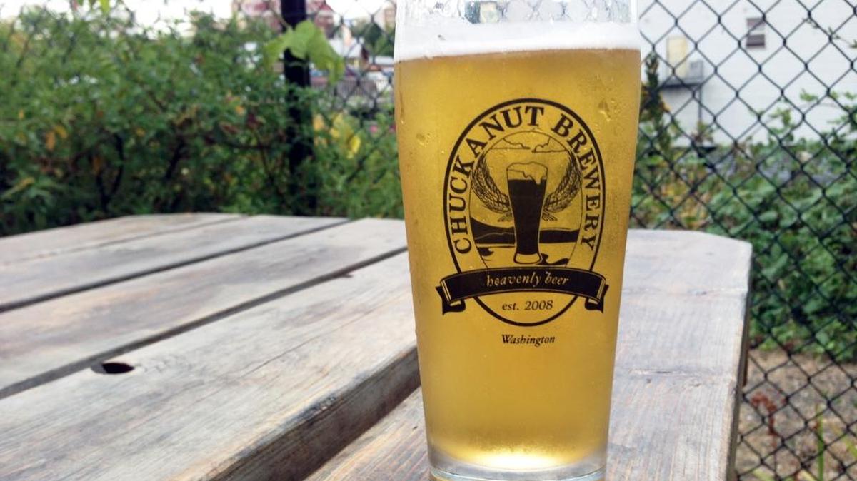 A pint of the Skagit Blonde from Chuckanut Brewery.