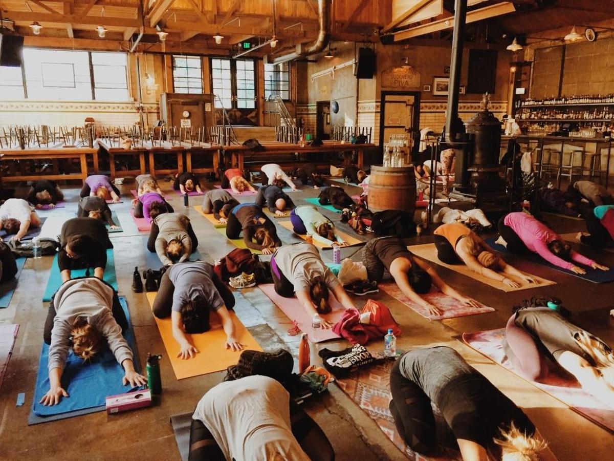 A beer-and-yoga event starts at 10 a.m. Saturday in the Schweinhaus Biergarten, 1330 N. State St. with an hour-long, all-levels yoga practice, followed by favorite craft brews in the bar.