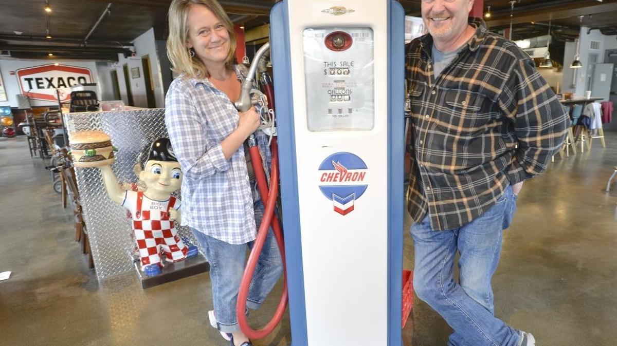 Wendy and John DeFreest at their new restaurant, JDub’s Filling Station, in the Fairhaven district in Bellingham on Oct. 21, 2015. The restaurant, with a classic gas station theme, opened in early November.