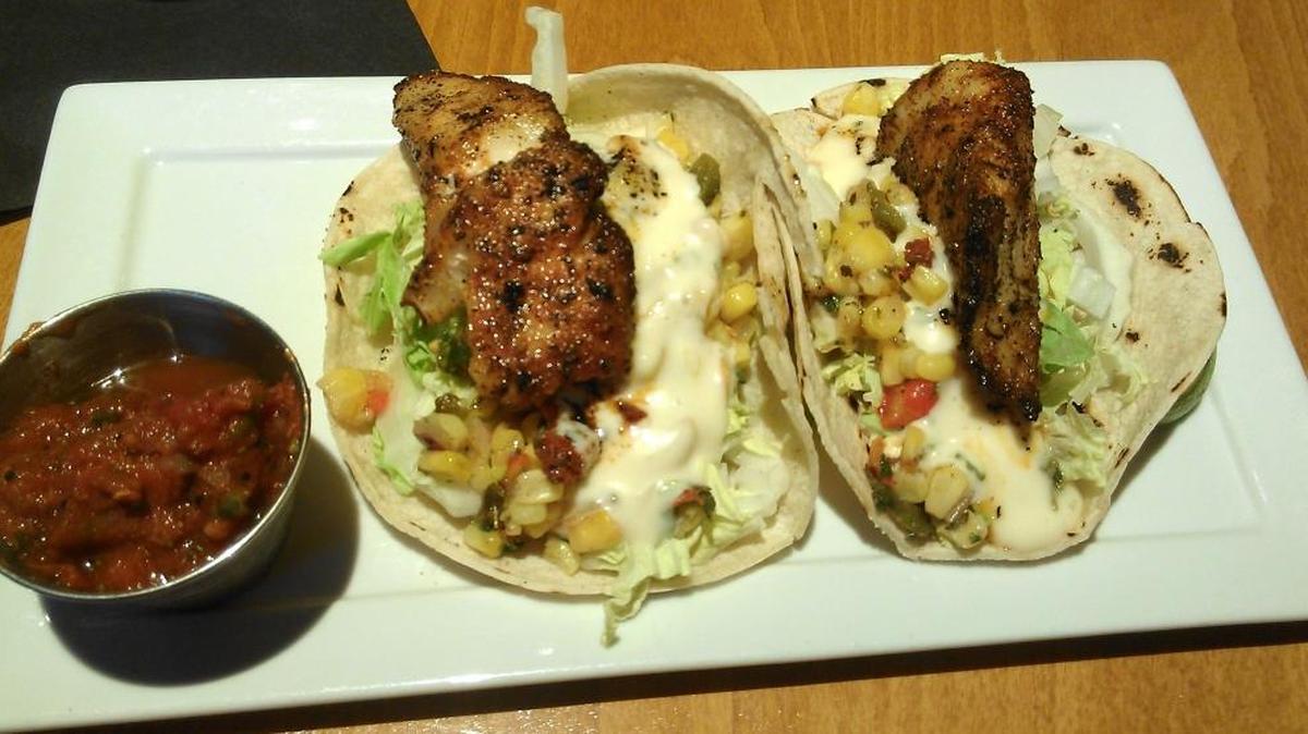 Blackened fish tacos from Keenan’s at the Pier in Bellingham.