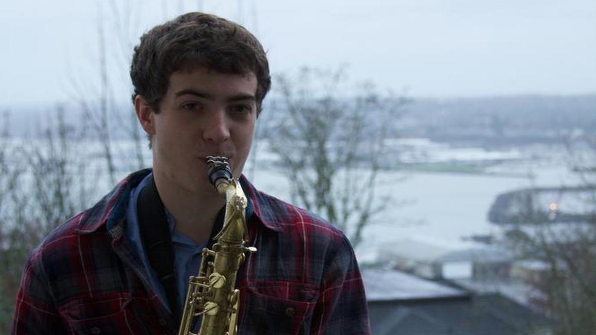 Conner Helms plays saxophone and piano with several bands in Bellingham.