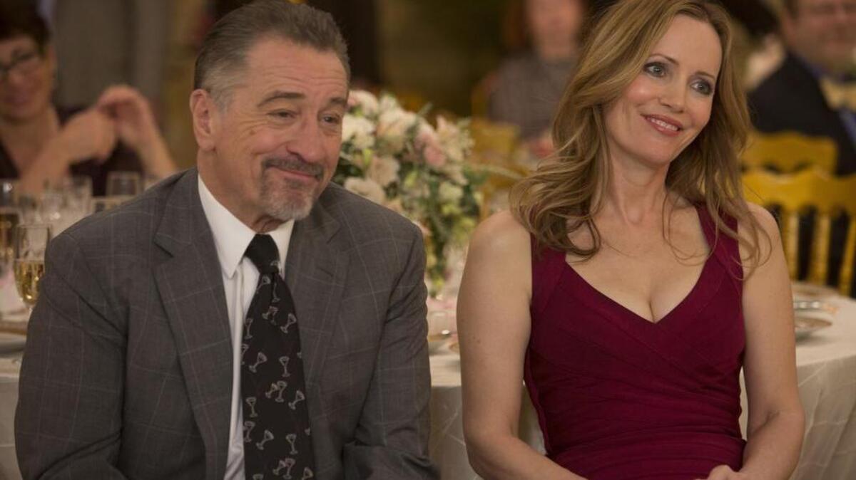 Robert De Niro, left, and Leslie Mann appear in a scene from “The Comedian.”