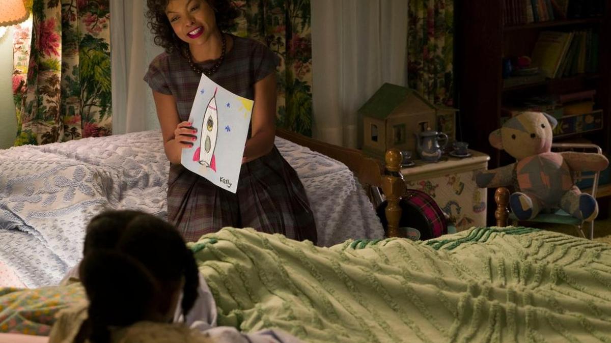 Taraji P. Henson plays math genius and 1960s NASA employee Katherine Johnson in a scene from “Hidden Figures.”