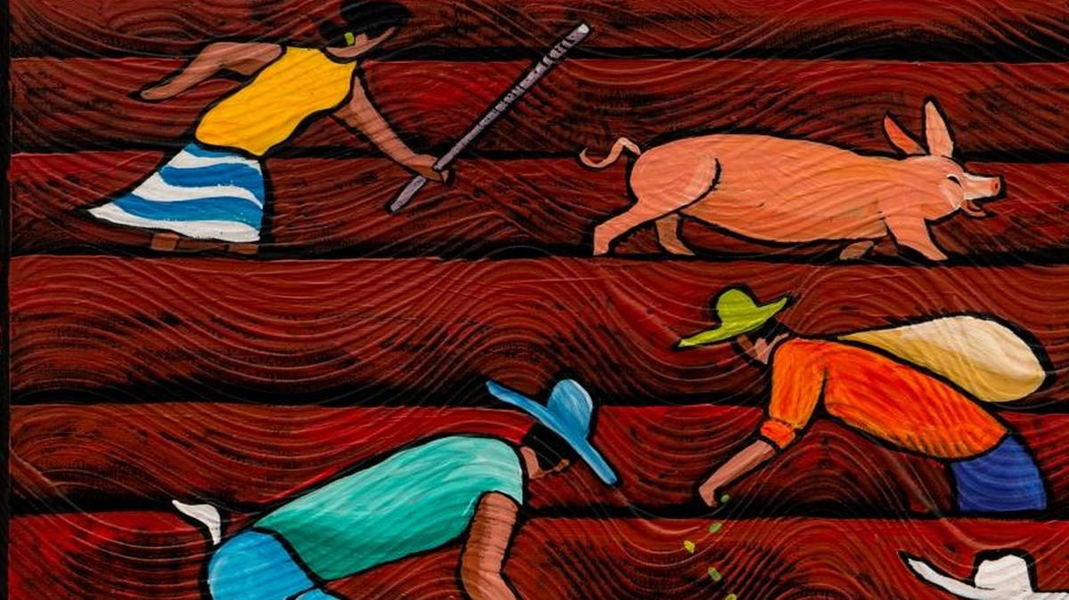 Ben Mann’s “Los Granjeros” is one of the works he’ll display at A Lot of Flowers Nov. 27 and 28 at the annual Fairhaven Art Walk