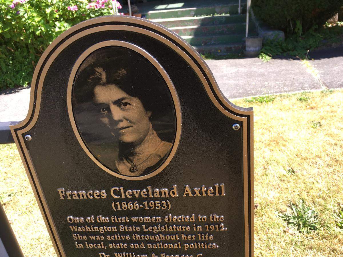 Frances Cleveland Axtell of Bellingham was one of two women elected to the state House of Representatives in 1912, the year after women in Washington state were allowed to vote. Her former home is on Maple Street, between Forest and Garden streets, in the Sehome neighborhood.
