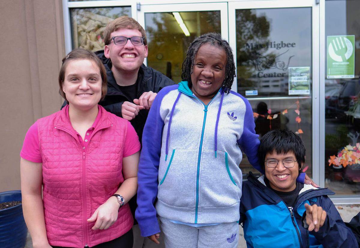 Max Higbee Center members include Shelly Kurtz, left, Ryan Olsen, Latoya McAlister and Dana Armerding.