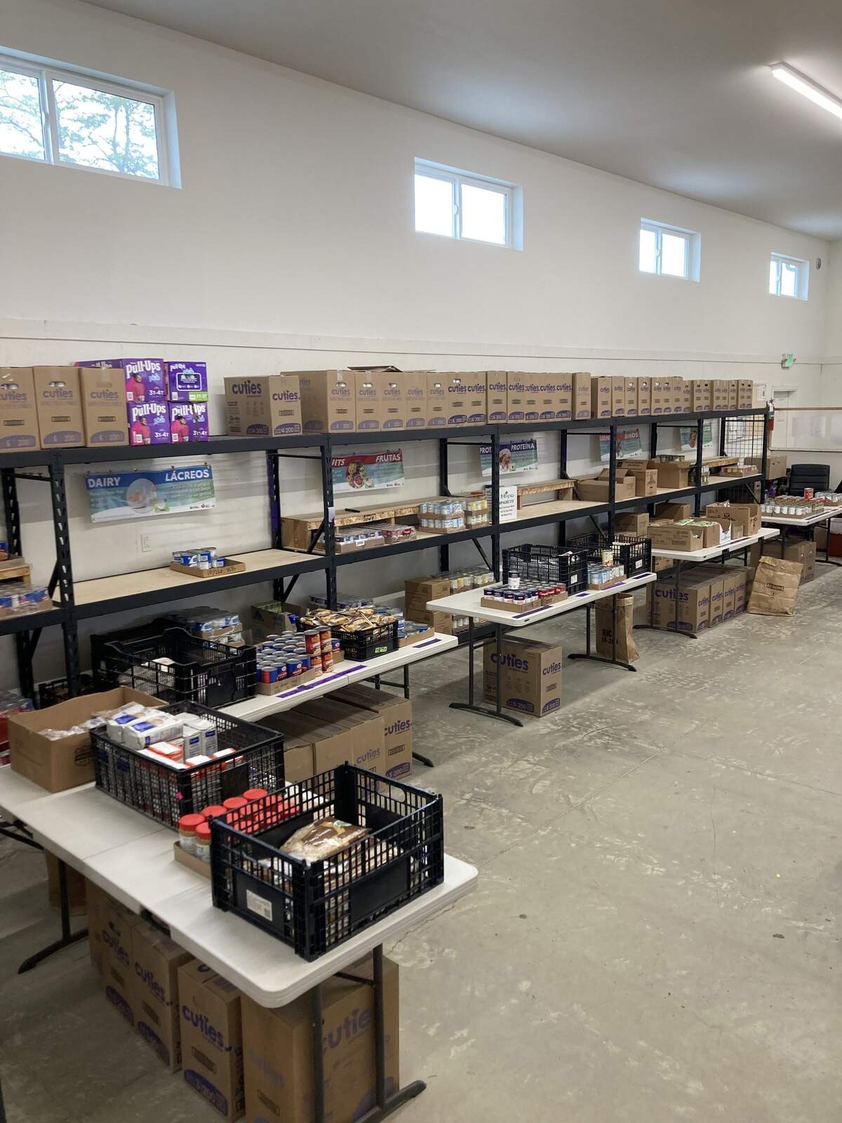 The Nooksack Valley Food Bank had food and other daily necessities stored on June 8, 2026, at its facility in Everson, Wash.