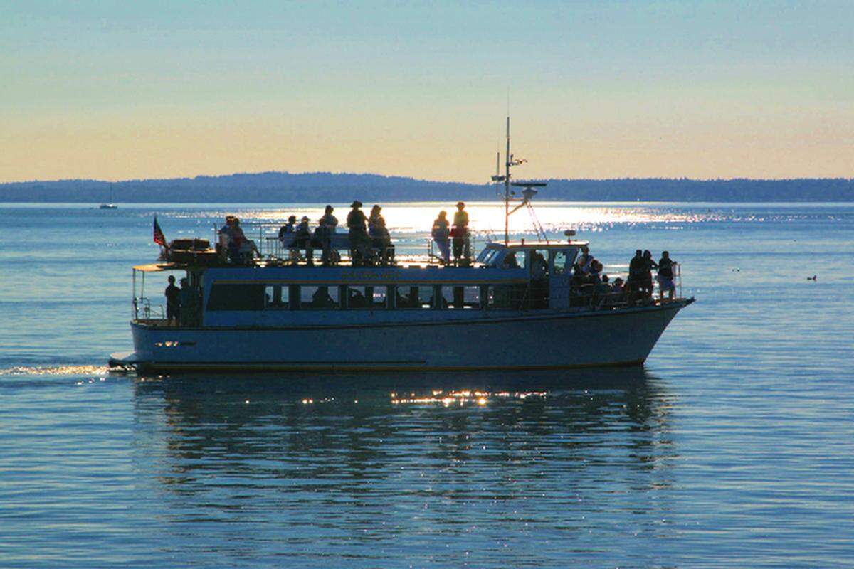 The 50-foot Salish Sea, operated by San Juan Cruises, is licensed for 56 passengers. The Port of Bellingham is considering its use as a passenger-only ferry between Point Roberts and Blaine during the COVID-10 pandemic.