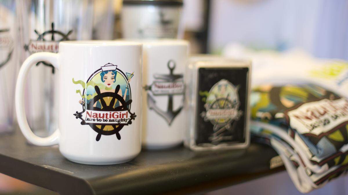 Nautigirl products on display at Bay to Baker Trading Company in Fairhaven.