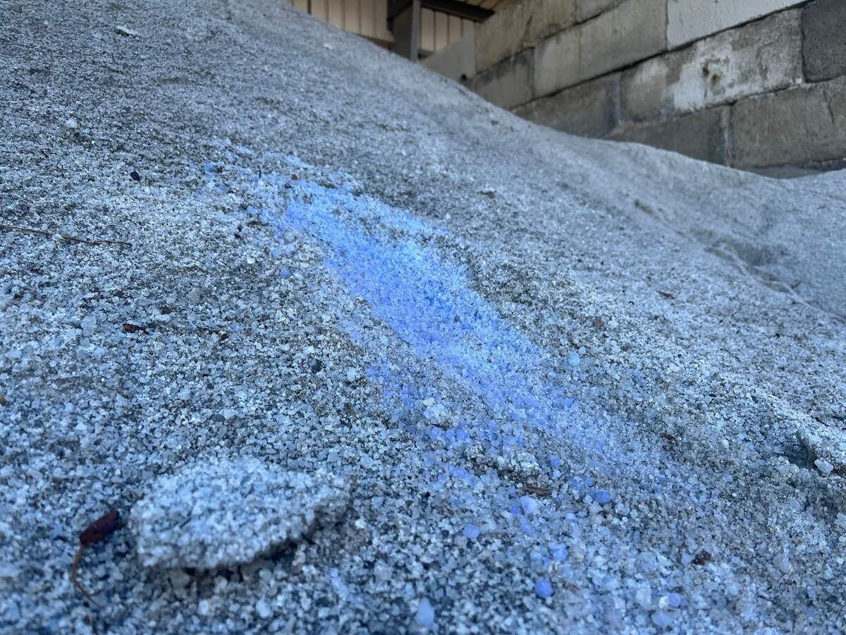 Salt that will be used on snowy roads is stored Wednesday, Nov. 2, at the city’s Pacific Street operations facility in Bellingham.