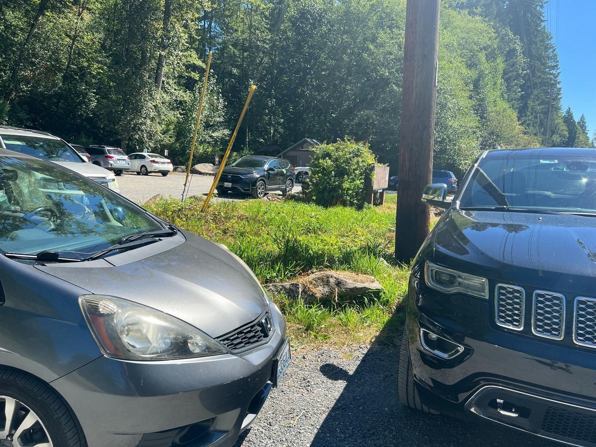 The parking lot at the Stimpson Family Nature Reserve east of Bellingham in 2023.