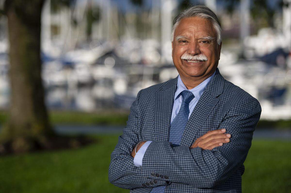 Whatcom County executive candidate Satpal Sidhu at Zuanich Point Park before his campaign kickoff in Bellingham Sept. 9.