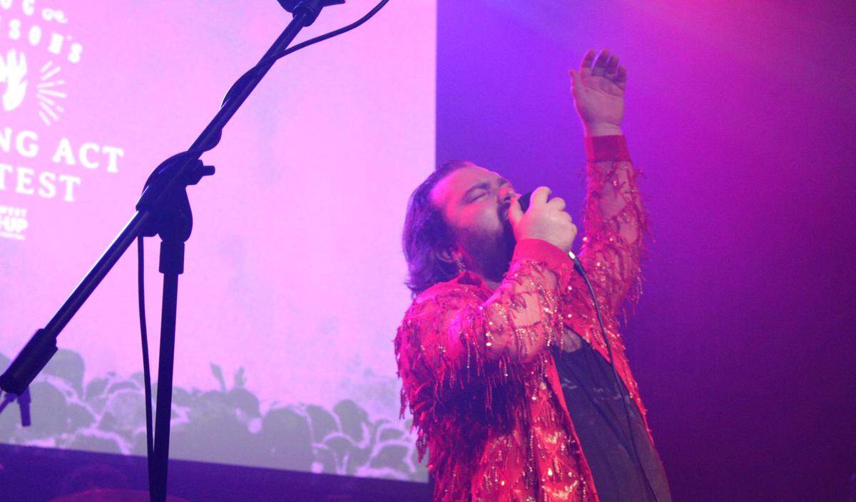 Seattle native Henry Mansfield performs at Doc Swinson’s Opening Act Contest at the Wild Buffalo House of Music on Thursday, March 5, 2026, in Bellingham, Wash.