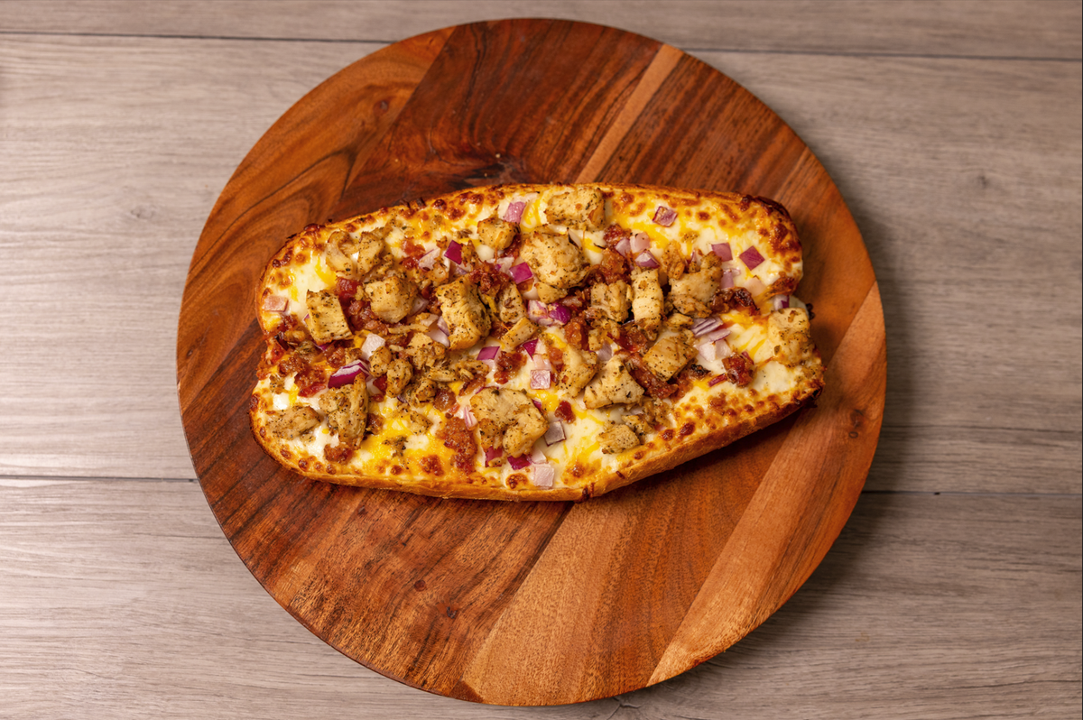A chicken bacon ranch parmesan ove- baked sandwich from Can Am Pizza.