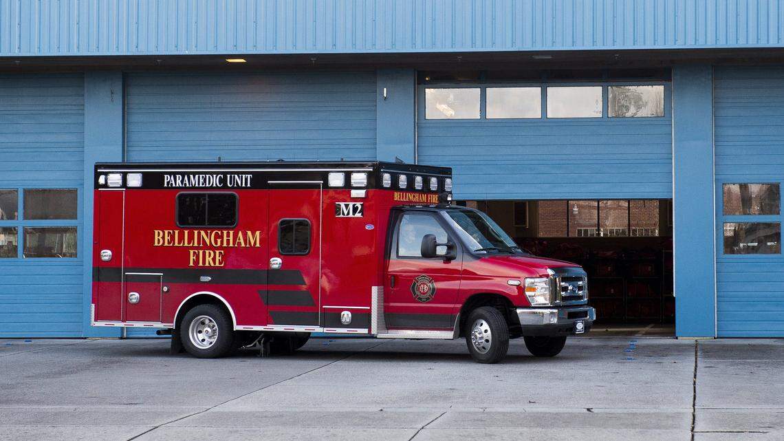 A Whatcom Medic One ambulance returns to Bellingham Fire Department Station 1 in 2016. Two Bellingham Fire Department officers are no longer with the department after a deceased patient in July was brought to Station 1 and several department members performed multiple intubations on the dead body.