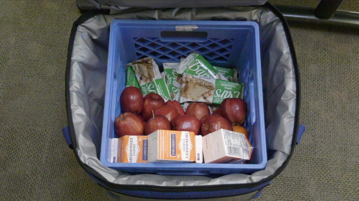 Breakfast sits ready for students to take what they need in Dara Yost’s classroom in Shuksan Middle School on Wednesday, March 13, 2019.