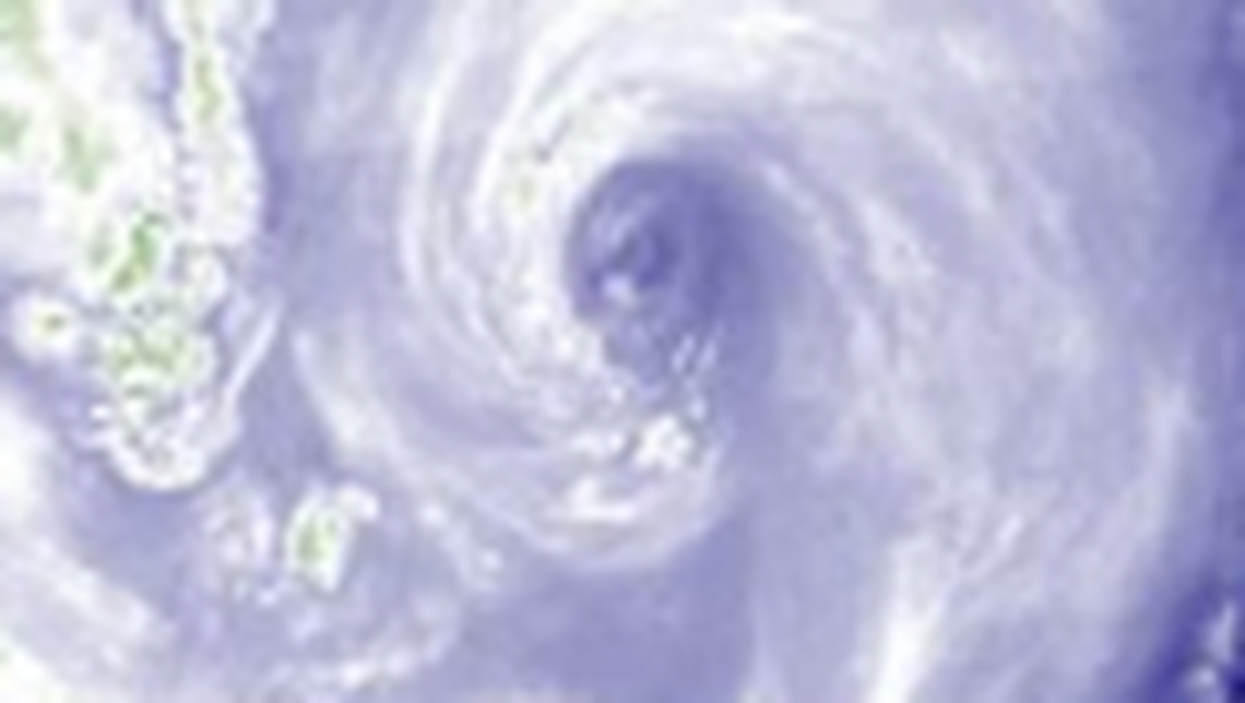 A satellite panning the North Pacific found something strange in a cloud formation: An eye.