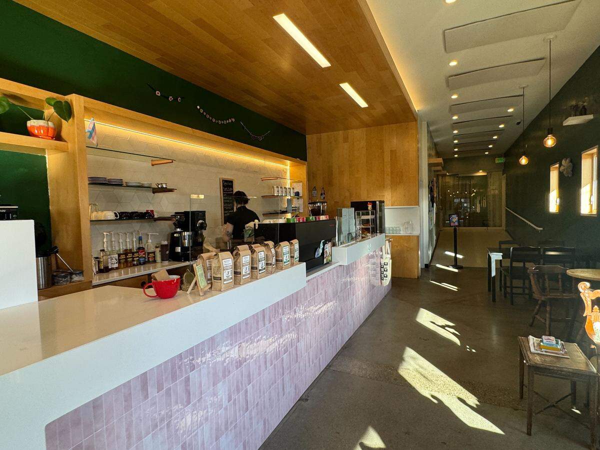 The coffee bar at Daytrip Cafe at 1400 W Holly St. Suite 102.