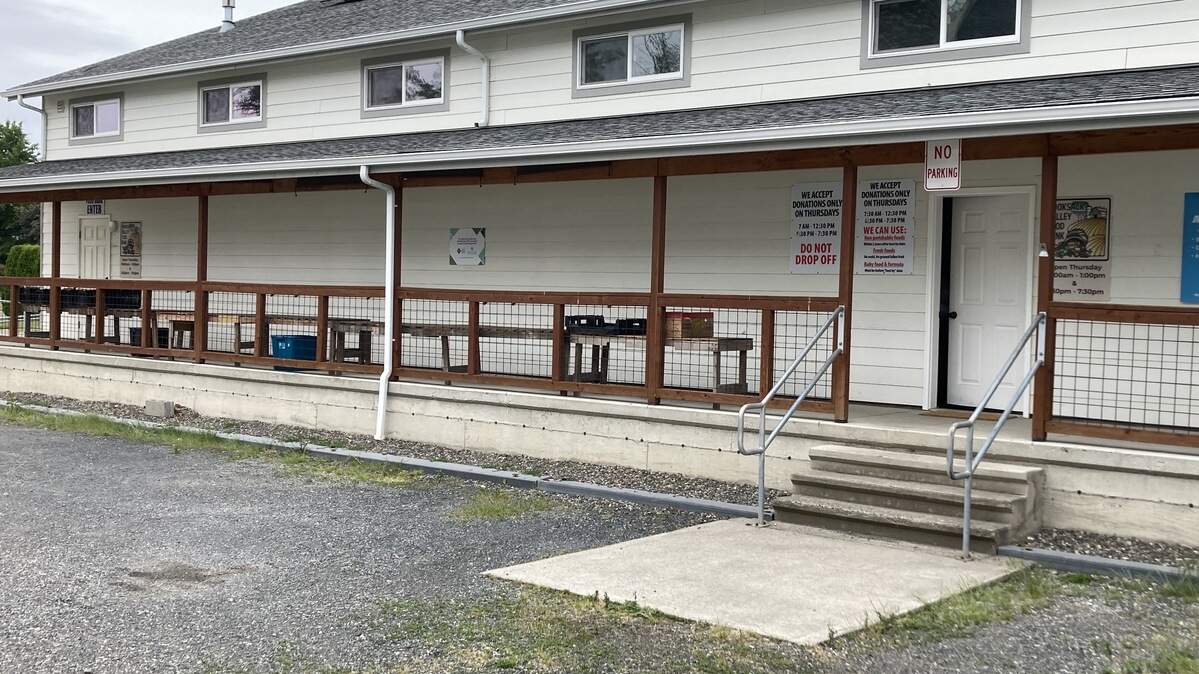 The Nooksack Valley Food Bank is located at 100 E 2nd Street in Everson, Wash.