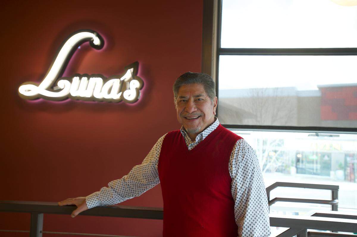 Jesse Cantu, at his Luna’s Bistro on Dec. 29, 2020, also owns three Jalapeños restaurants in Bellingham, Wash.