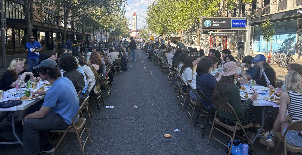 Western Washington University and Downtown Bellingham Partnership celebrate the end of the academic year with The Longest Table and Last Night Out. The event on June 10 offered free food and discounts for shops, bars and restaurants in the area.