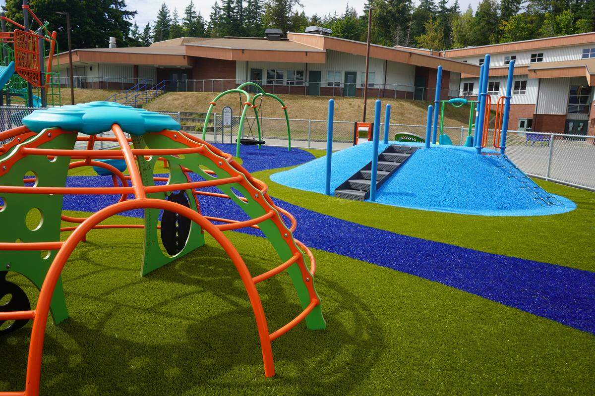 An inclusive playground was completed at Silver Beach Elementary School in 2023.