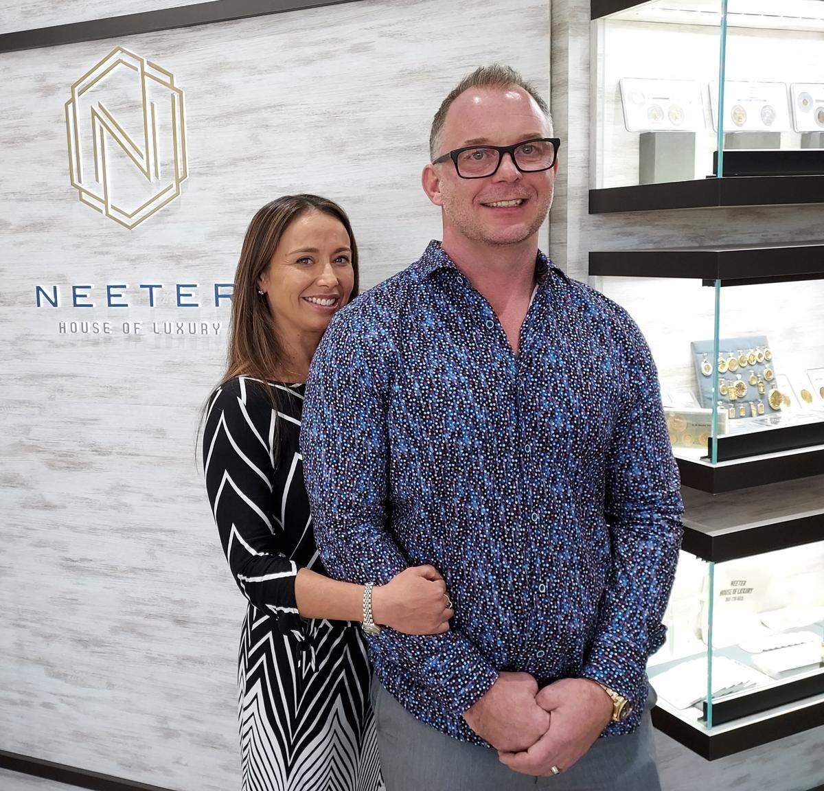 Undated file photo of John and Rose Neeter at Neeter House of Luxury, which opened Tuesday, Nov. 1, 2022, at 21 Bellwether Way, Suite 107, in Bellingham, Wash., offering high-end jewelry with personalized service.