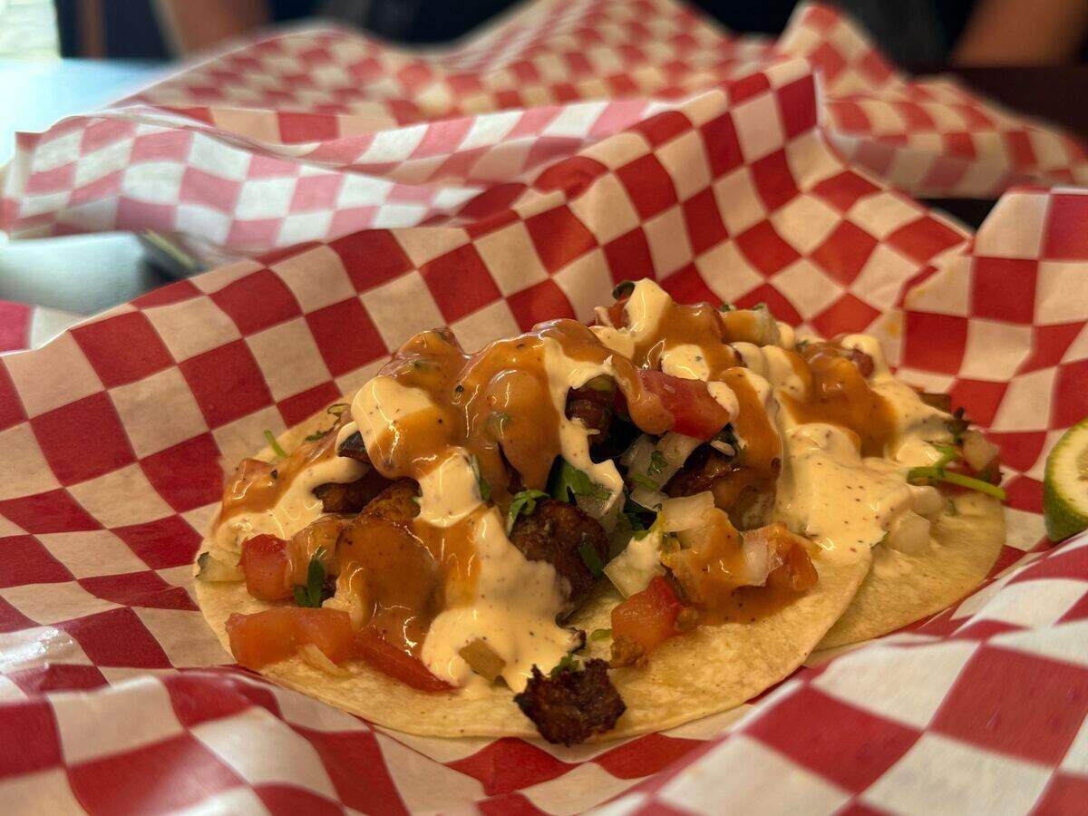 A potato taco at Ah Chihuahua Cantina at 1415 Railroad Ave. in Bellingham, Wash. on Wednesday, June 5, 2024.