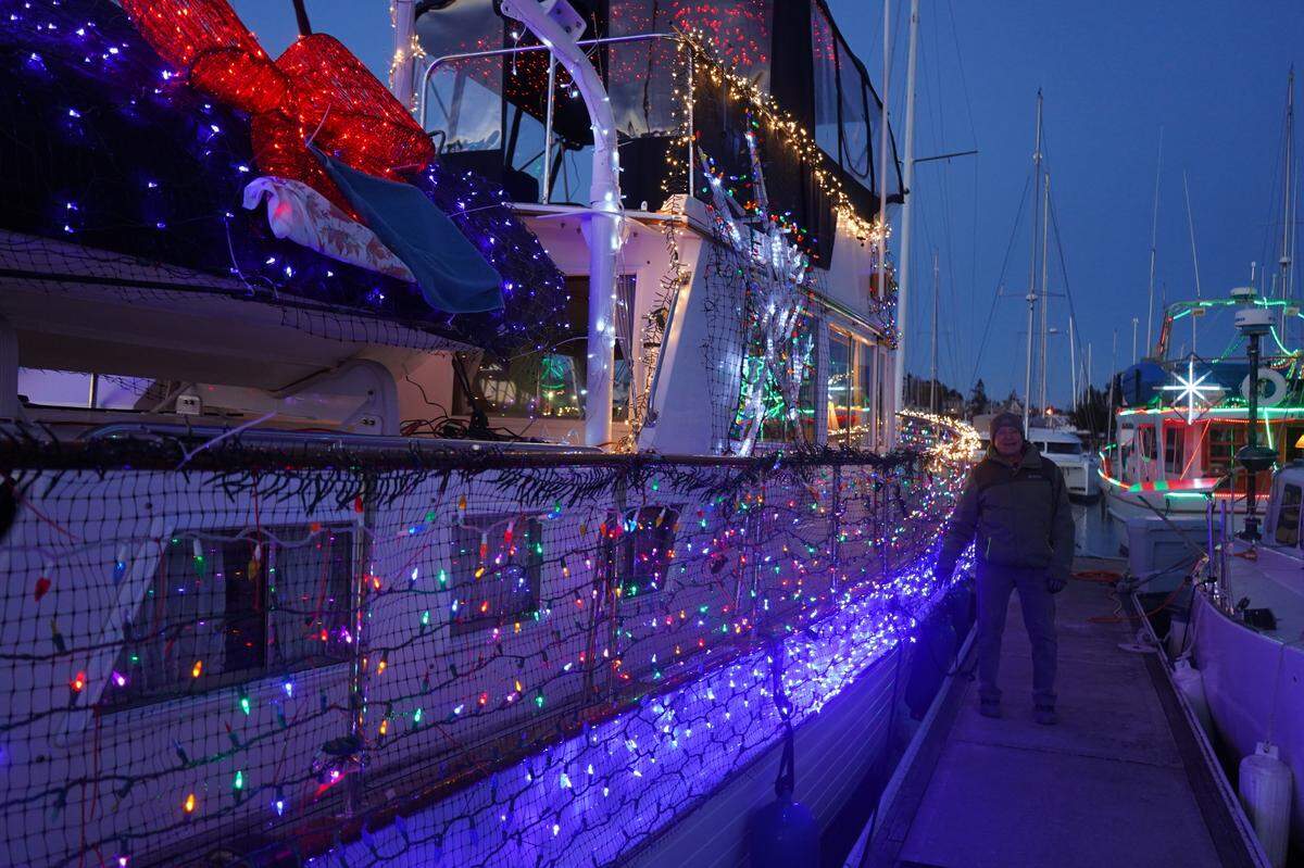 Dan Ringler decorated his boat, Seahome, with more than 7,000 LED lights for the Bellingham Yacht Club’s annual lighted boat parade on Saturday, Dec. 3.