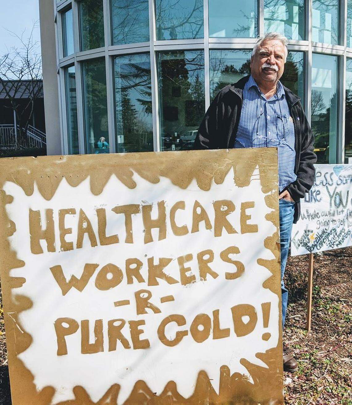 Whatcom County Executive Satpal Sidhu, in a photo posted to the Whatcom County Government Facebook page Thursday, April 9: “I recently had the opportunity to visit PeaceHealth St. Joseph. The wonderful staff there have done a tremendous amount of work over the past several weeks to get the hospital prepared for our COVID-19 response. Our community should be confident that we are in good hands with such dedicated and qualified medical staff at the hospital.”