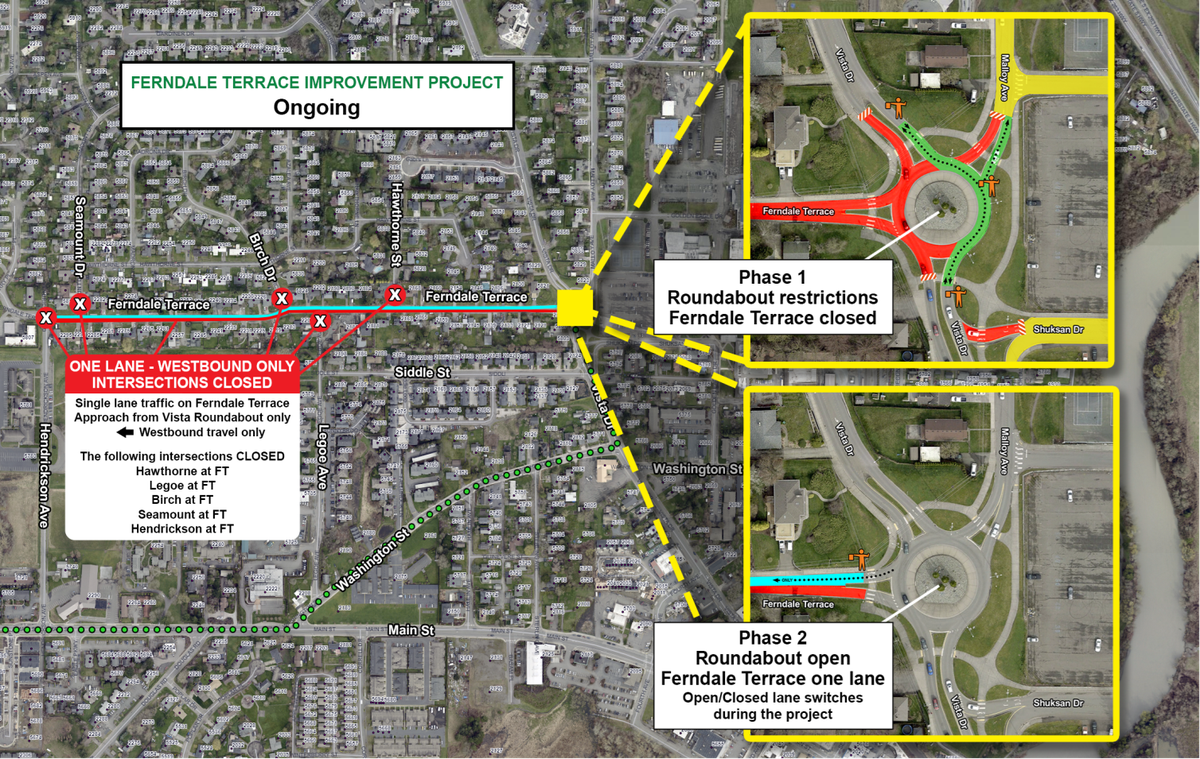 Delays are expected between Monday Dec. 8 through Friday Dec. 12 as part of the ongoing Ferndale Terrace Improvement Project.