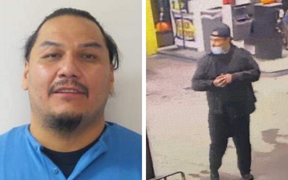 The search continues convicted murderer Roderick Muchikekwanape who walked away from a Canadian prison last week and may have crossed the border into Whatcom County. Social media posts by the Bellingham Police Department on Oct. 30 said a person resembling Muchikekwanape was seen at a Sumas gas station, right, and later in Bellingham.