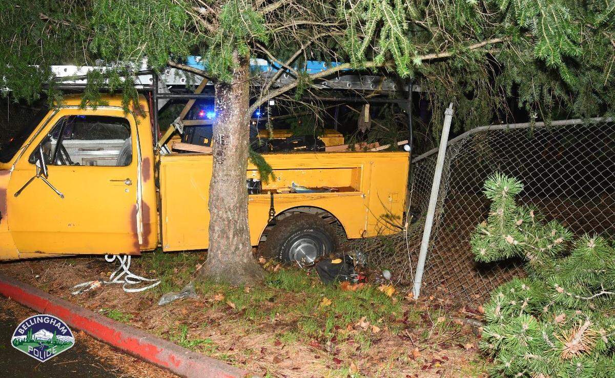 A Bellingham man is suspected of stealing a truck and using it to ram a Bellingham Police Department patrol vehicle during a crime spree Tuesday, Nov. 9.